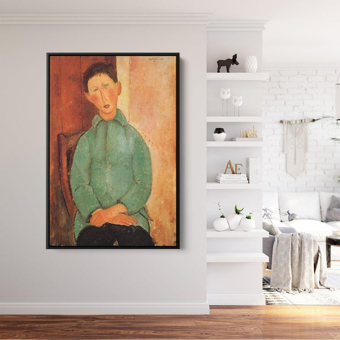 Boy in a Blue Shirt by Amedeo Modigliani - Canvas Artwork