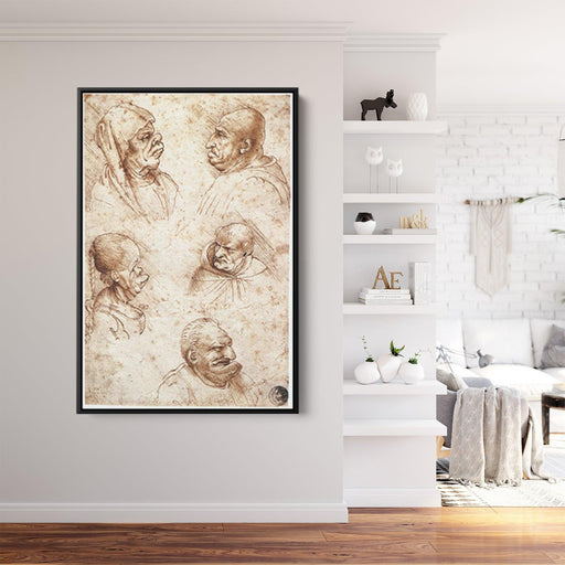 Five caricature heads by Leonardo da Vinci - Canvas Artwork