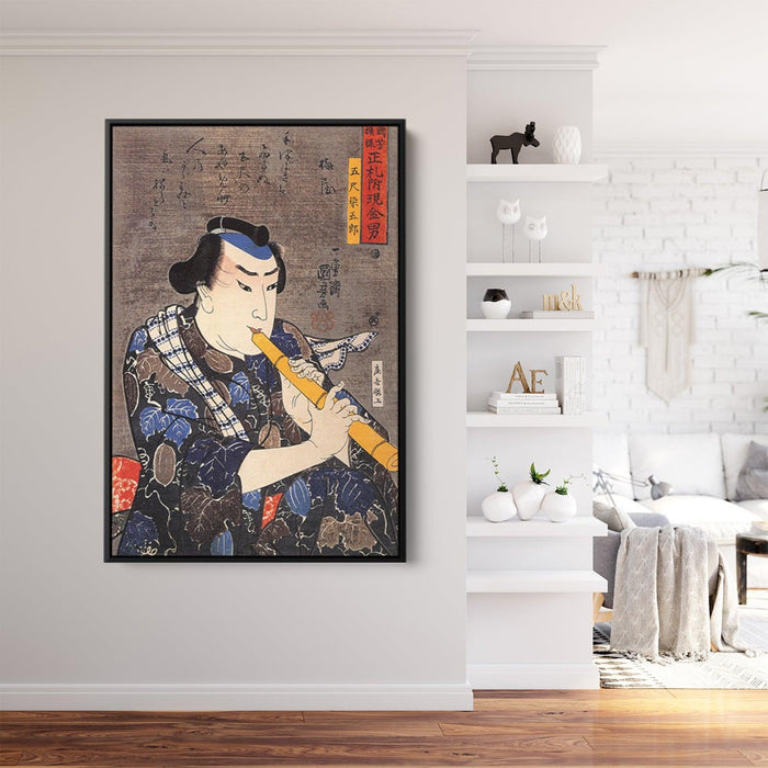 Half-legth portrait of Goshaku Somegoro by Utagawa Kuniyoshi - Canvas Artwork