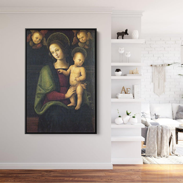 Madonna and Child with two cherubs by Pietro Perugino - Canvas Artwork