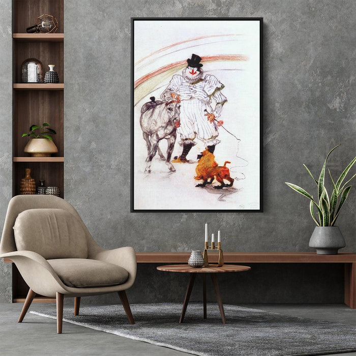 At the circus, horse and monkey dressage by Henri de Toulouse-Lautrec - Canvas Artwork