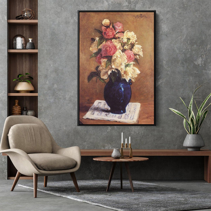 Bouquet of Peonies on a Musical Score by Paul Gauguin - Canvas Artwork