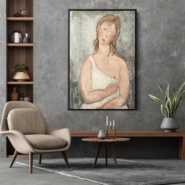 Girl in the shirt (Red-haired girl) by Amedeo Modigliani - Canvas Artwork
