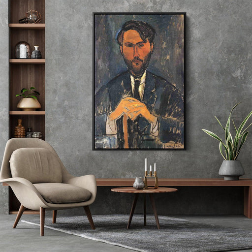 Leopold Zborowski with a walking stick by Amedeo Modigliani - Canvas Artwork