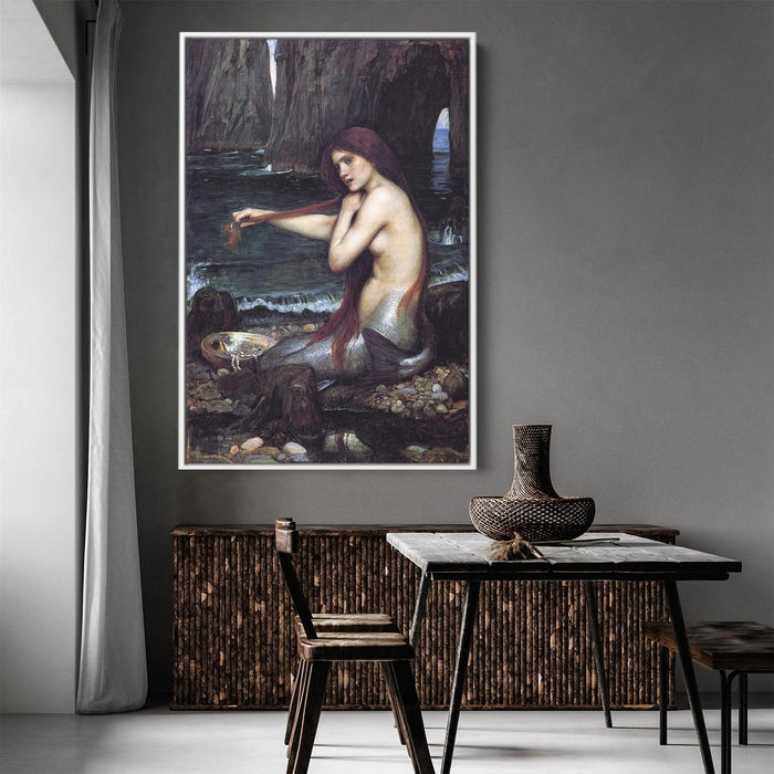 A Mermaid by John William Waterhouse - Canvas Artwork