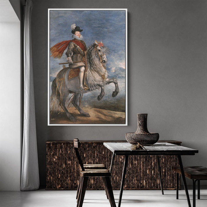Equestrian Portrait of Philip III by Diego Velazquez - Canvas Artwork