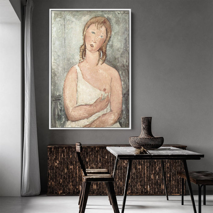 Girl in the shirt (Red-haired girl) by Amedeo Modigliani - Canvas Artwork