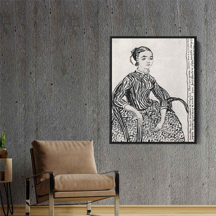 A mousmé, sitting by Vincent van Gogh - Canvas Artwork