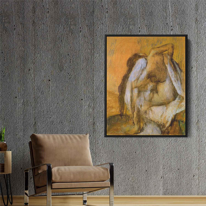 After Bathing, Woman Drying Herself by Edgar Degas - Canvas Artwork