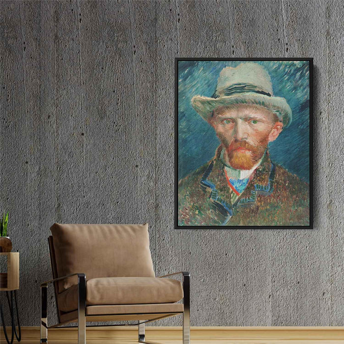 Self Portrait with a Grey Felt Hat (1887) by Vincent van Gogh - Canvas Artwork