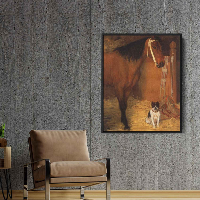 At the Stables, Horse and Dog by Edgar Degas - Canvas Artwork