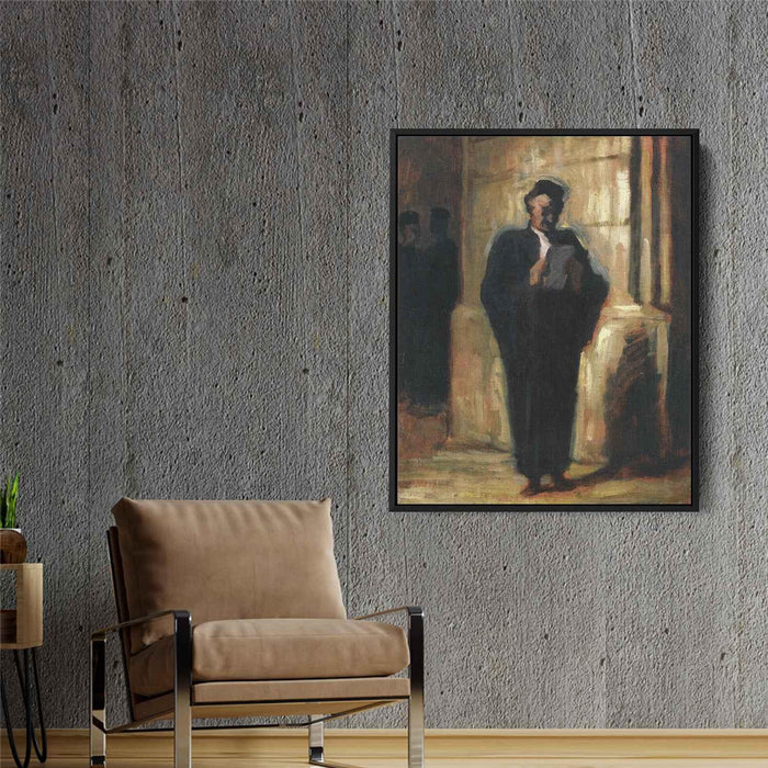 Attorney Reading by Honore Daumier - Canvas Artwork