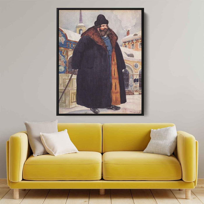 A merchant in a fur coat (1920) by Boris Kustodiev - Canvas Artwork