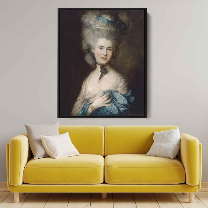 A Woman in Blue (Portrait of the Duchess of Beaufort) by Thomas Gainsborough - Canvas Artwork