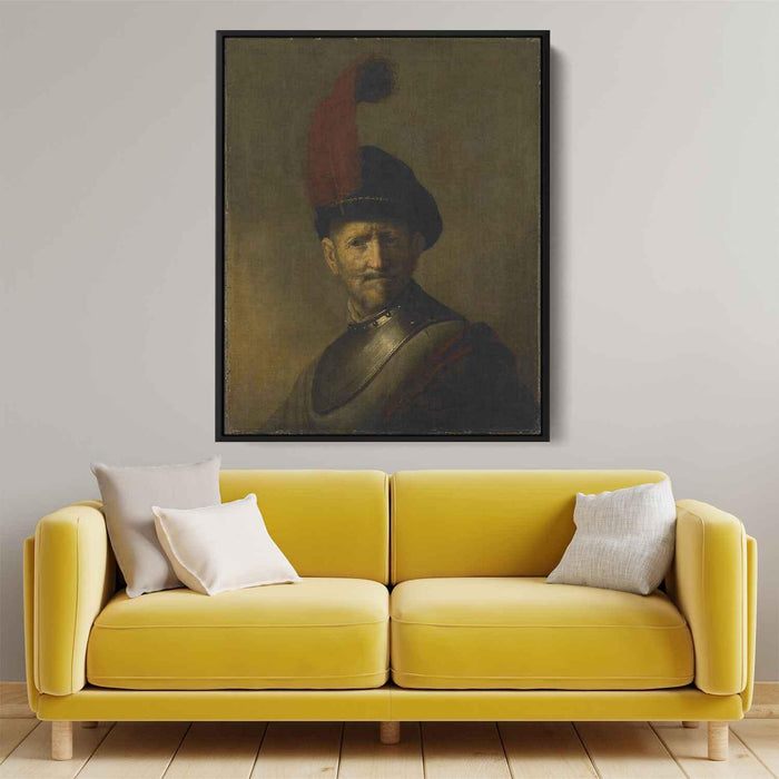 An Old Man in Military Costume (formerly called Portrait of Rembrandt's Father) (1630) by Rembrandt - Canvas Artwork