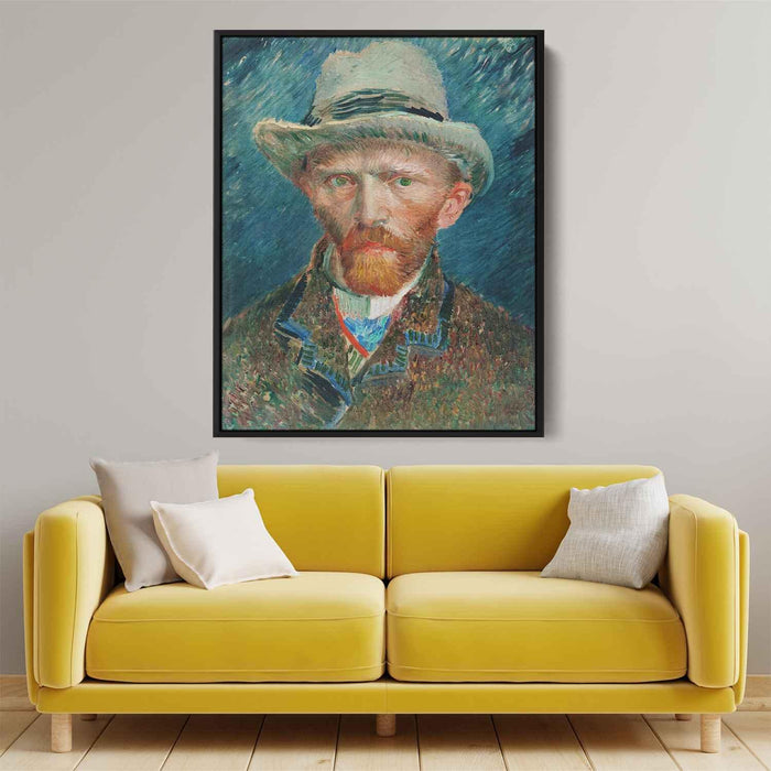 Self Portrait with a Grey Felt Hat (1887) by Vincent van Gogh - Canvas Artwork