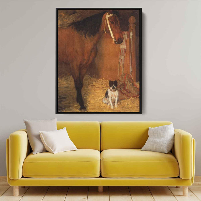 At the Stables, Horse and Dog by Edgar Degas - Canvas Artwork