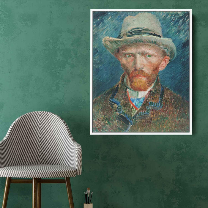 Self Portrait with a Grey Felt Hat (1887) by Vincent van Gogh - Canvas Artwork