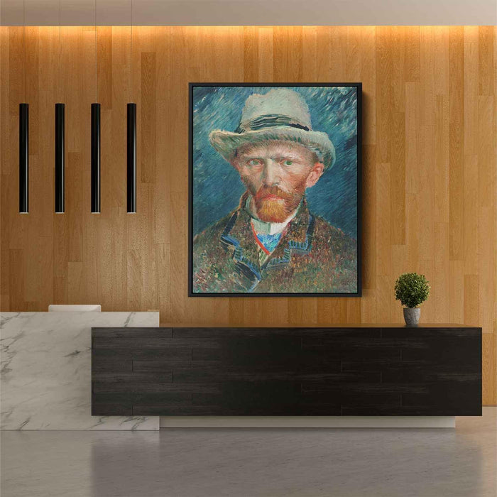Self Portrait with a Grey Felt Hat (1887) by Vincent van Gogh - Canvas Artwork