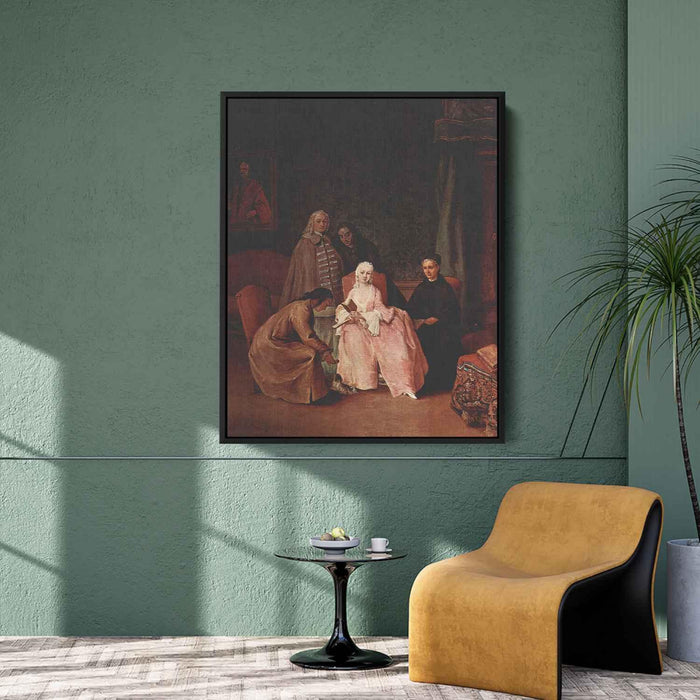 A Visit to a Lady (1746) by Pietro Longhi - Canvas Artwork