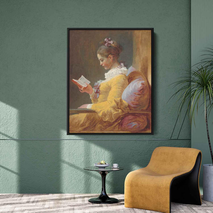 A Young Girl Reading (1776) by Jean-Honore Fragonard - Canvas Artwork