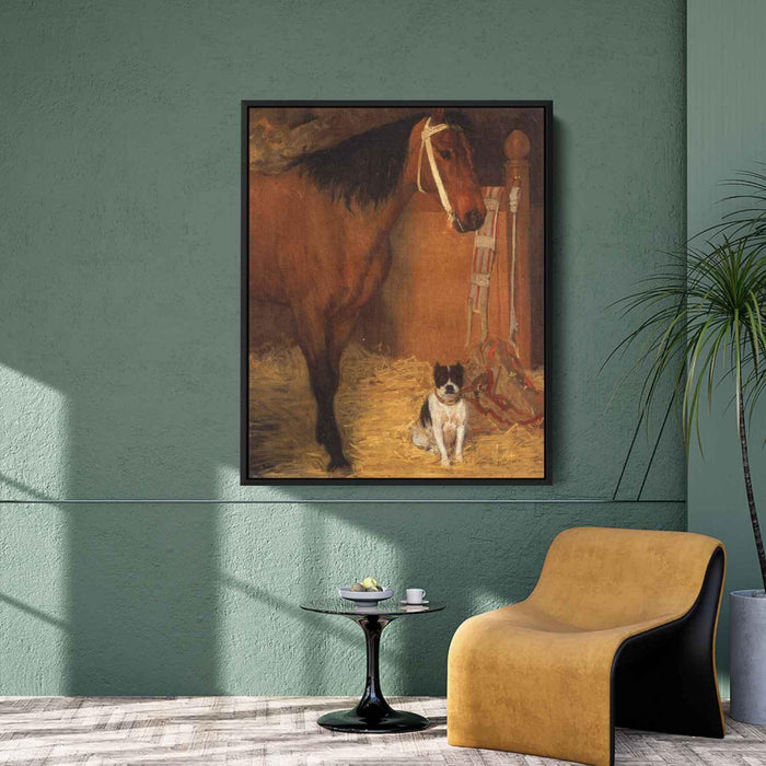 At the Stables, Horse and Dog by Edgar Degas - Canvas Artwork