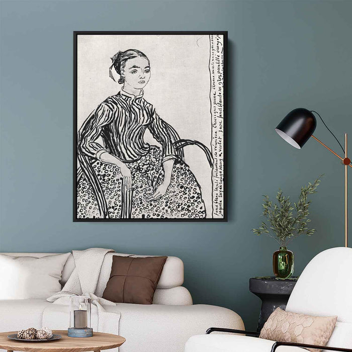 A mousmé, sitting by Vincent van Gogh - Canvas Artwork