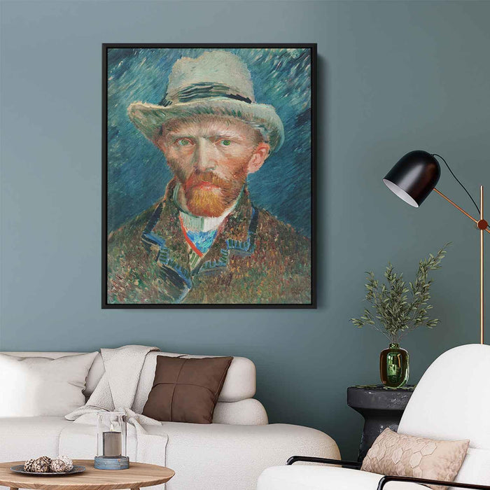 Self Portrait with a Grey Felt Hat (1887) by Vincent van Gogh - Canvas Artwork