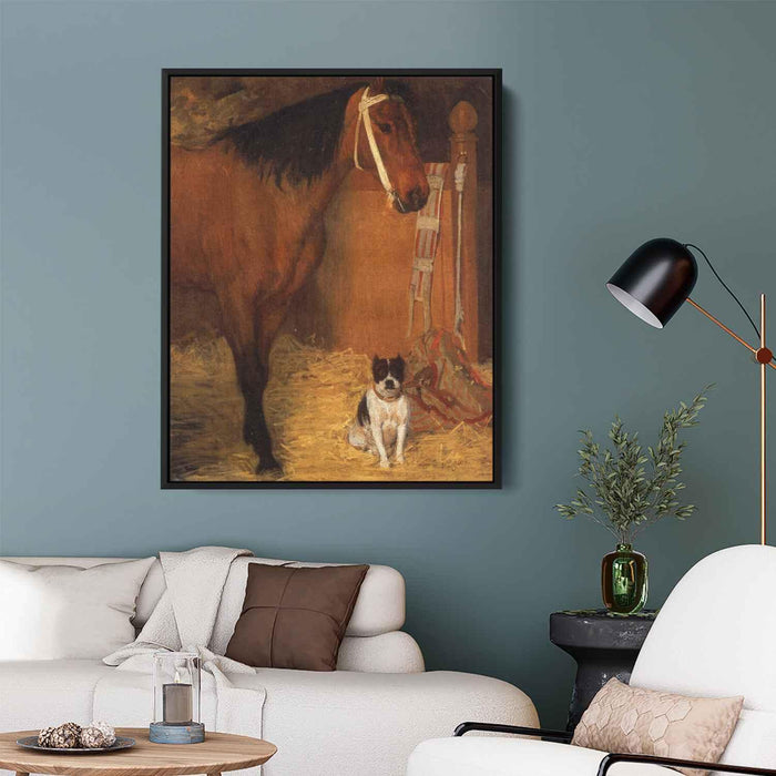 At the Stables, Horse and Dog by Edgar Degas - Canvas Artwork