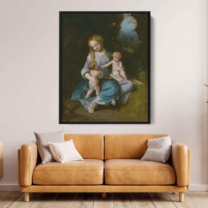 Madonna and Child with the Young Saint John (1516) by Correggio - Canvas Artwork