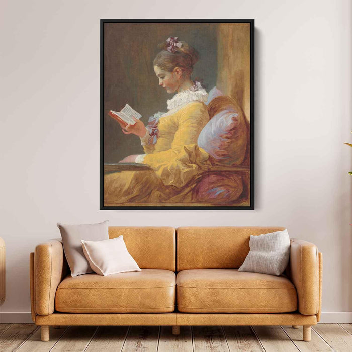 A Young Girl Reading (1776) by Jean-Honore Fragonard - Canvas Artwork