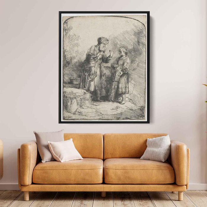 Abraham and Isaac (1645) by Rembrandt - Canvas Artwork