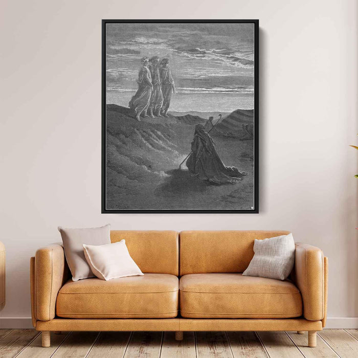 Abraham, God and Two Angels by Gustave Dore - Canvas Artwork