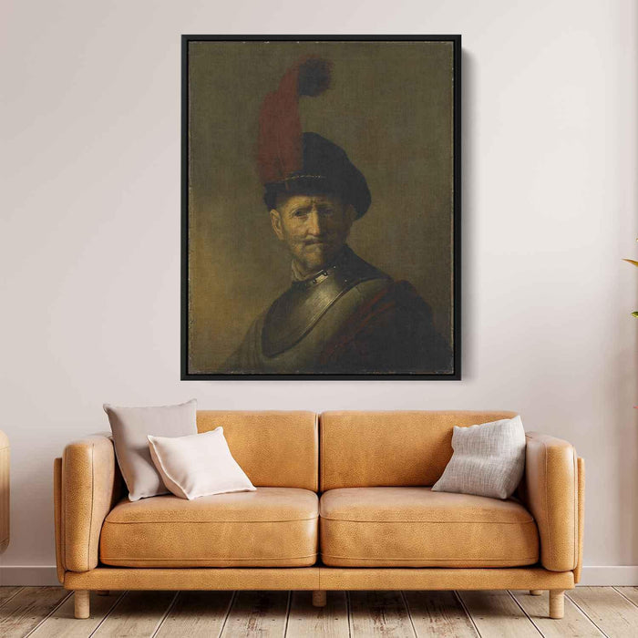 An Old Man in Military Costume (formerly called Portrait of Rembrandt's Father) (1630) by Rembrandt - Canvas Artwork