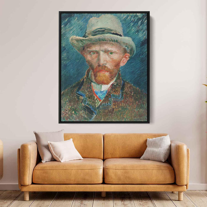 Self Portrait with a Grey Felt Hat (1887) by Vincent van Gogh - Canvas Artwork