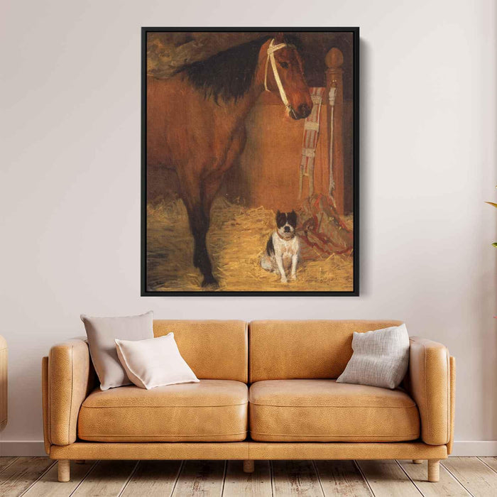 At the Stables, Horse and Dog by Edgar Degas - Canvas Artwork