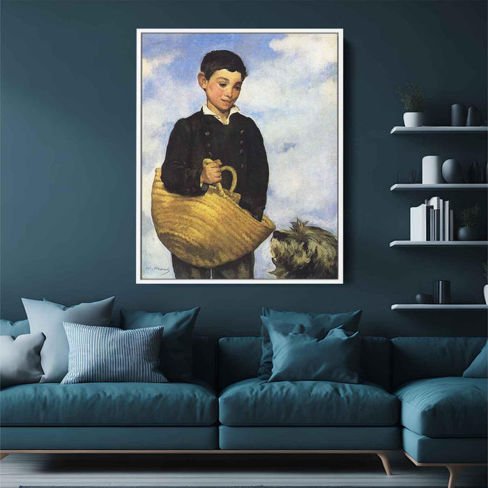 A boy with a dog (1861) by Edouard Manet - Canvas Artwork