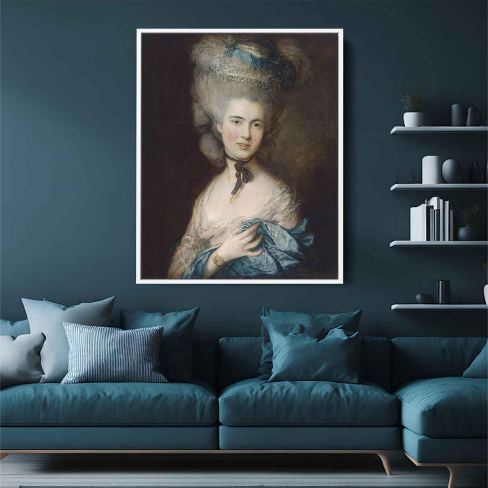 A Woman in Blue (Portrait of the Duchess of Beaufort) by Thomas Gainsborough - Canvas Artwork