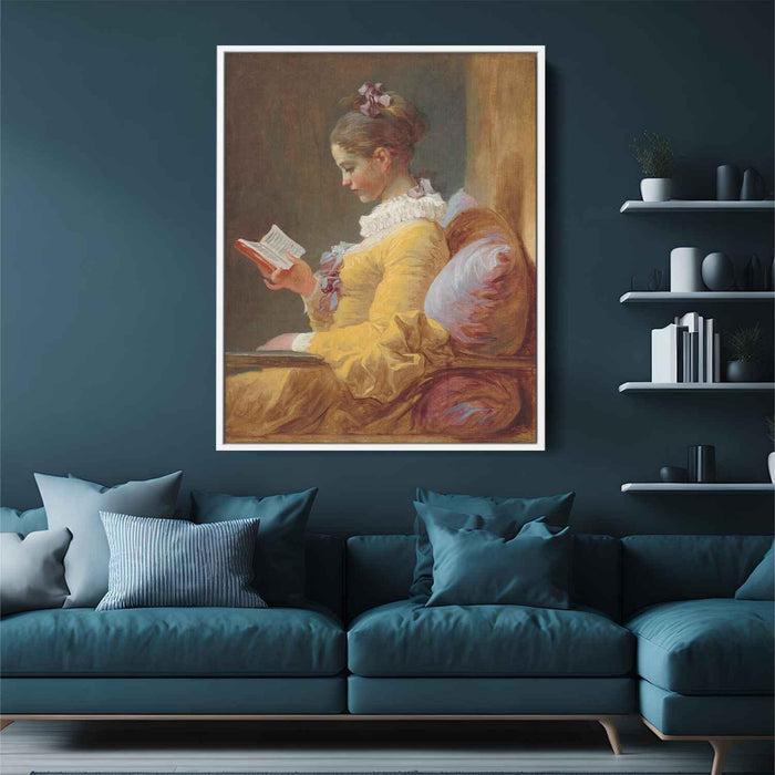 A Young Girl Reading (1776) by Jean-Honore Fragonard - Canvas Artwork