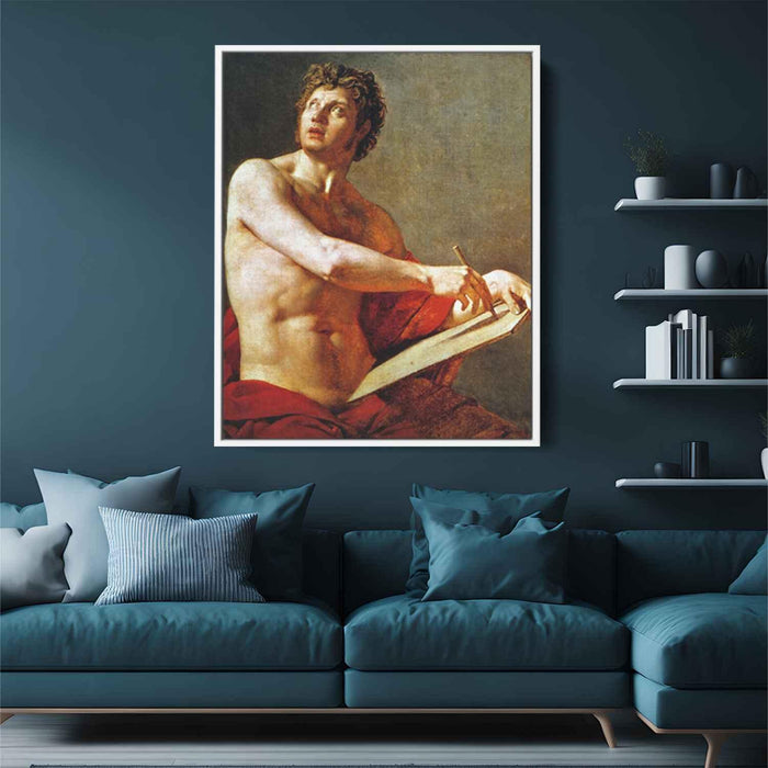 Academic Study of a Male Torse (1801) by Jean Auguste Dominique Ingres - Canvas Artwork