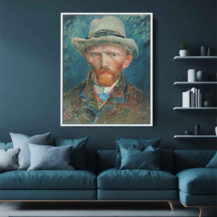 Self Portrait with a Grey Felt Hat (1887) by Vincent van Gogh - Canvas Artwork