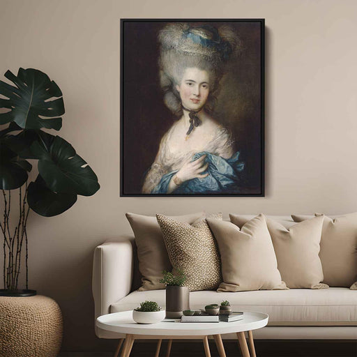 A Woman in Blue (Portrait of the Duchess of Beaufort) by Thomas Gainsborough - Canvas Artwork