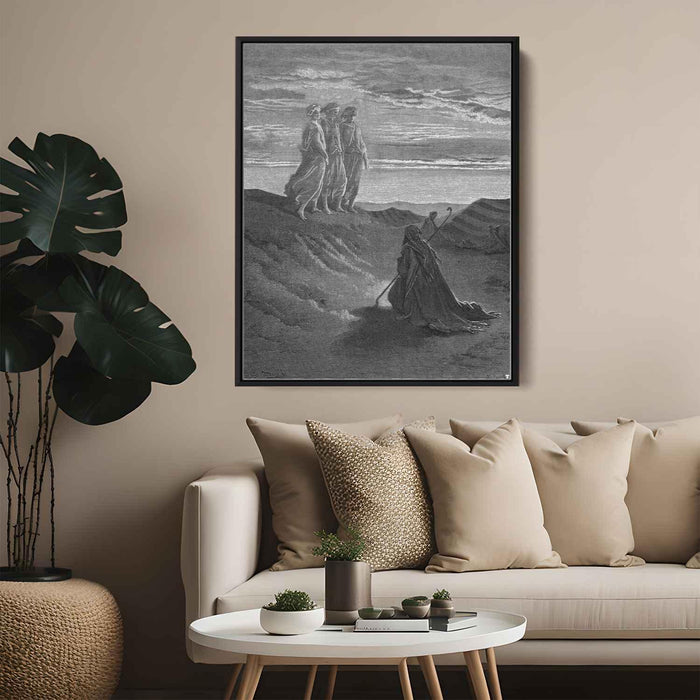 Abraham, God and Two Angels by Gustave Dore - Canvas Artwork