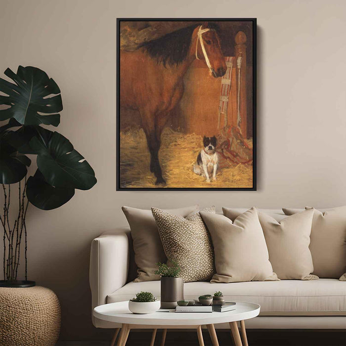 At the Stables, Horse and Dog by Edgar Degas - Canvas Artwork
