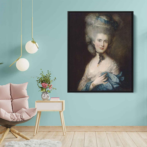 A Woman in Blue (Portrait of the Duchess of Beaufort) by Thomas Gainsborough - Canvas Artwork