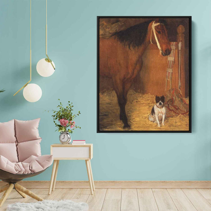 At the Stables, Horse and Dog by Edgar Degas - Canvas Artwork