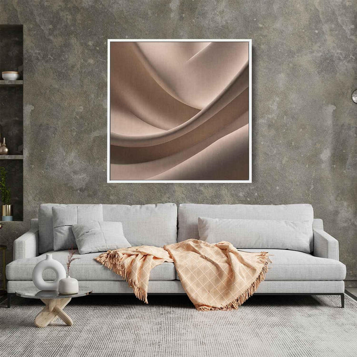 Beige Abstract Print #017 - Kanvah