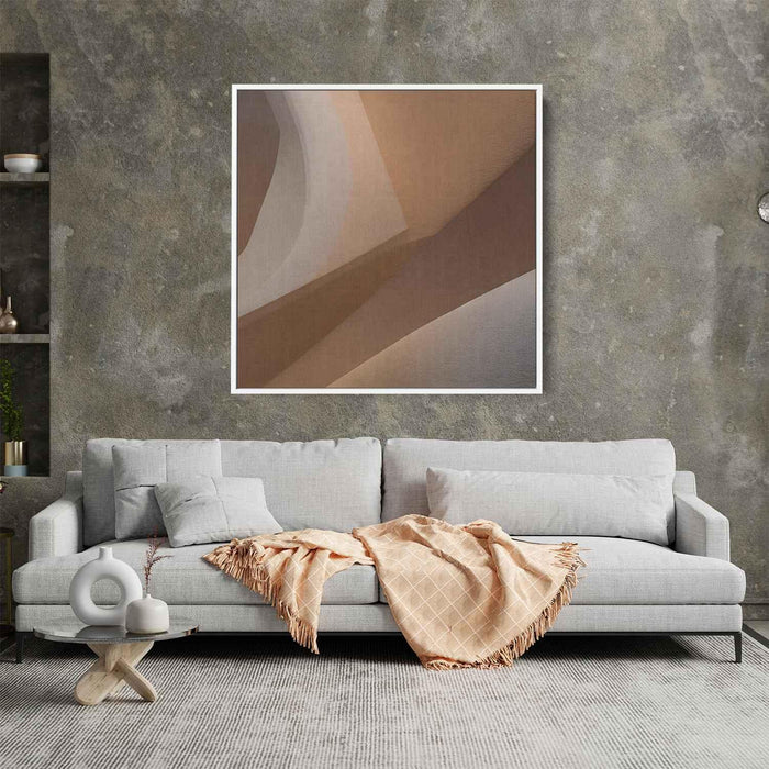 Beige Abstract Print #031 - Kanvah