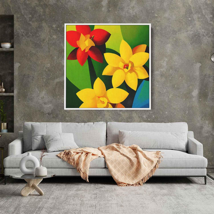 Cubist Oil Daffodils #003 - Kanvah