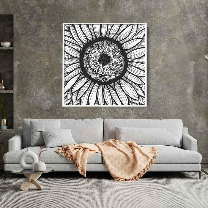 Line Art Sunflower #005 - Kanvah